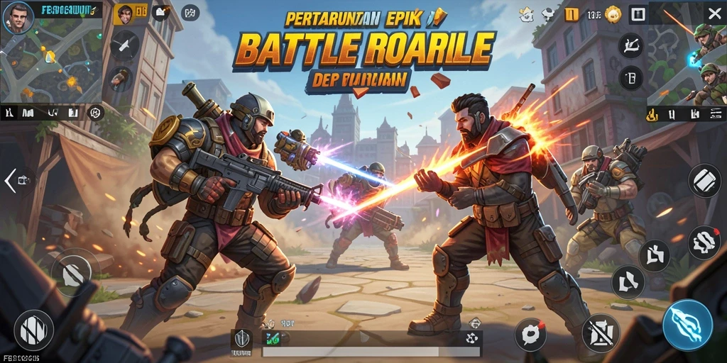Tampilan intens dari gameplay FB168 di arena pertempuran Battle Royale.