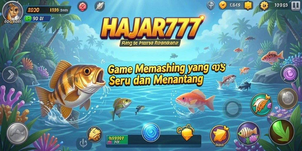 Screenshot utama menunjukkan momen menangkap ikan berukuran besar.