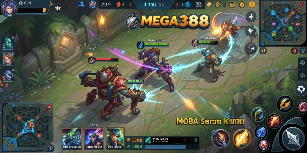 Tampilan gameplay seru di arena MOBA.
